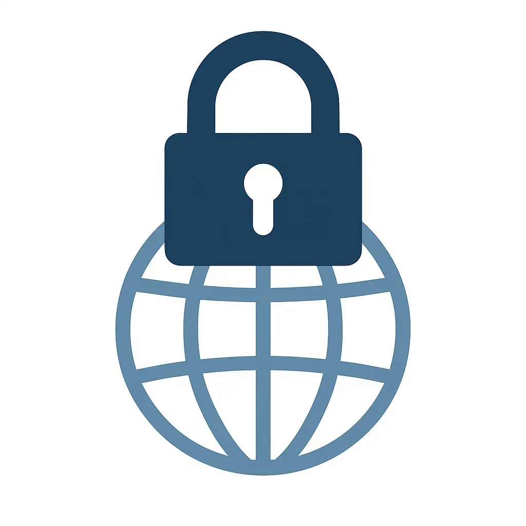 Illustration symbolique d’un cadenas se refermant sur une icône de domaine, image d’illustration représentant la suspension d’un nom de domaine frauduleux